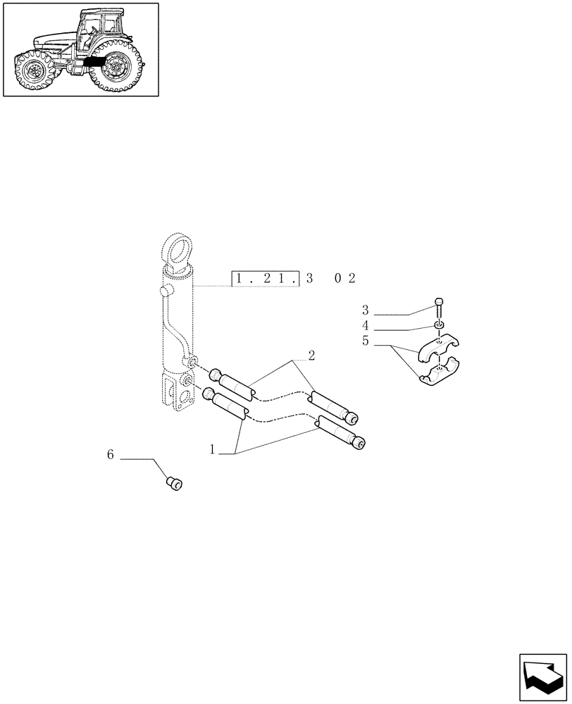 Схема запчастей Case IH MAXXUM 115 - (1.21.2[04]) - 4WD (CL.3) SUSPENDED FRONT AXLE - PIPES - D6385 (VAR.330414-330427) (03) - TRANSMISSION