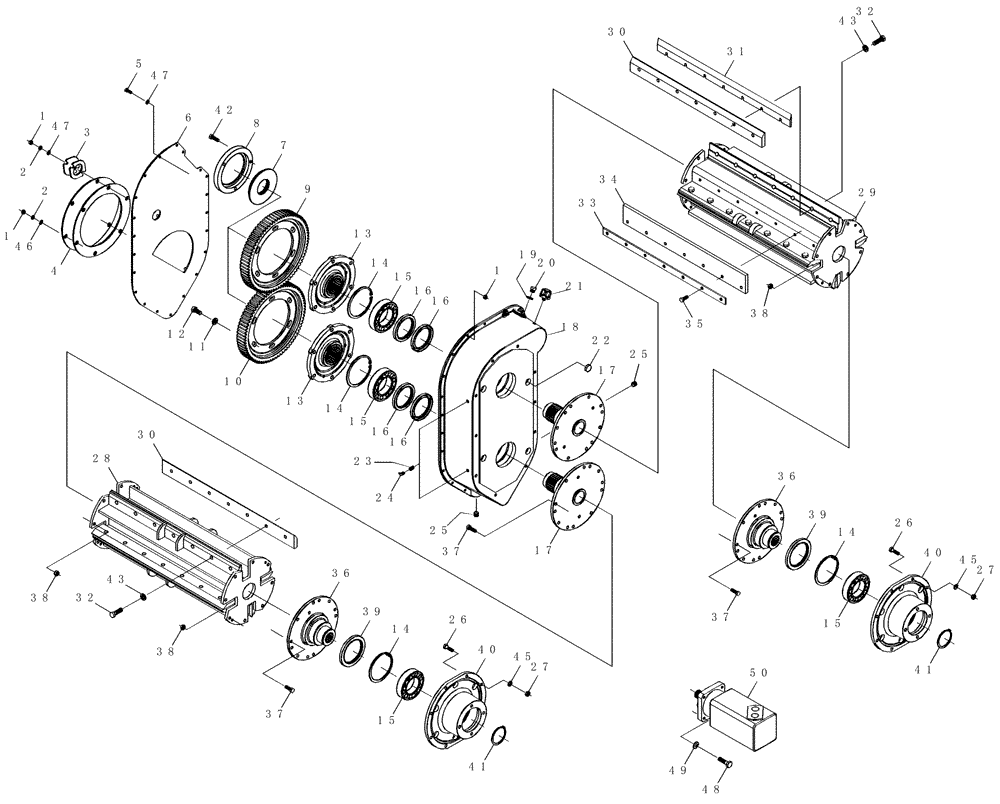 Схема запчастей Case IH 7700 - (A06.01[01]) - Chopper Gearbox (64) - CHOPPING