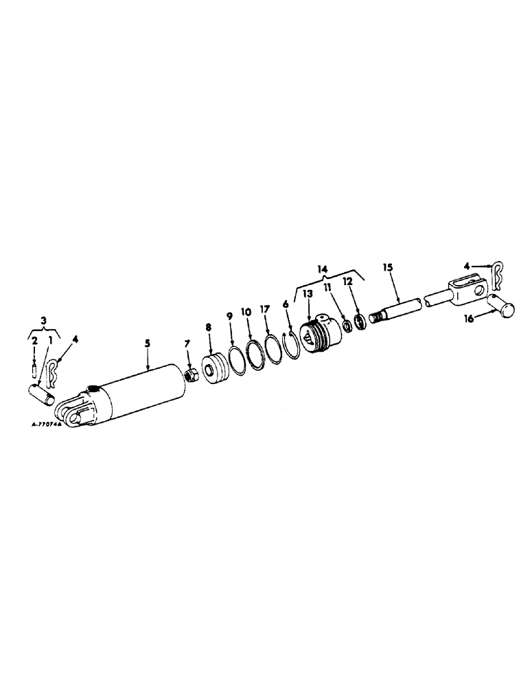 Схема запчастей Case IH 535 - (AH-18) - HYDRAULIC CYLINDER, 3 X 8 SINGLE ACTING 