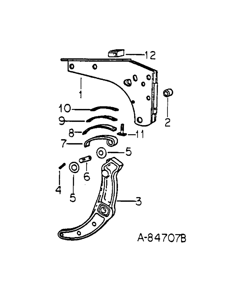 Схема запчастей Case IH 700 - (AK-17[A]) - SPRING TRIP BEAM UNIT FOR UNITS E, F, G, H, L & M, ONE PER FURROW 