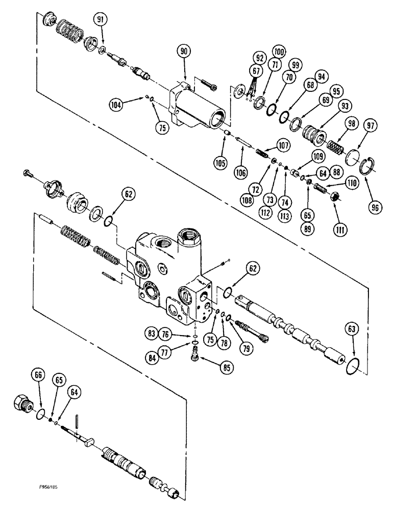 Схема запчастей Case IH 9310 - (8-058) - HYDRAULIC REMOTE VALVE SECTION, SECOND & THIRD SECTIONS WITH "B" PORT LOAD LOCK & FLOAT (CONTD) (08) - HYDRAULICS