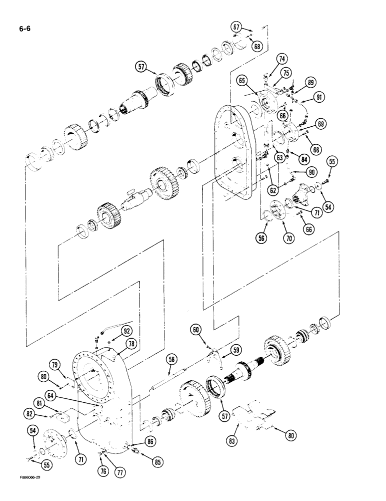 Схема запчастей Case IH 9190 - (6-06) - TRANSMISSION ASSEMBLY, FOUR SPEED TRANSFER CASE (CONTD) (06) - POWER TRAIN