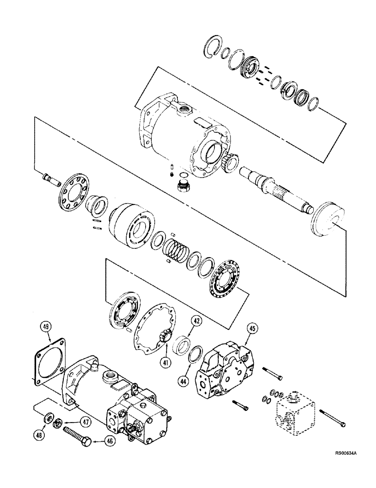 Схема запчастей Case IH 1680 - (6-40) - HYDROSTATIC MOTOR, SINGLE SPEED, PRIOR TO P.I.N. JJC0044502 (CONTD) (03) - POWER TRAIN