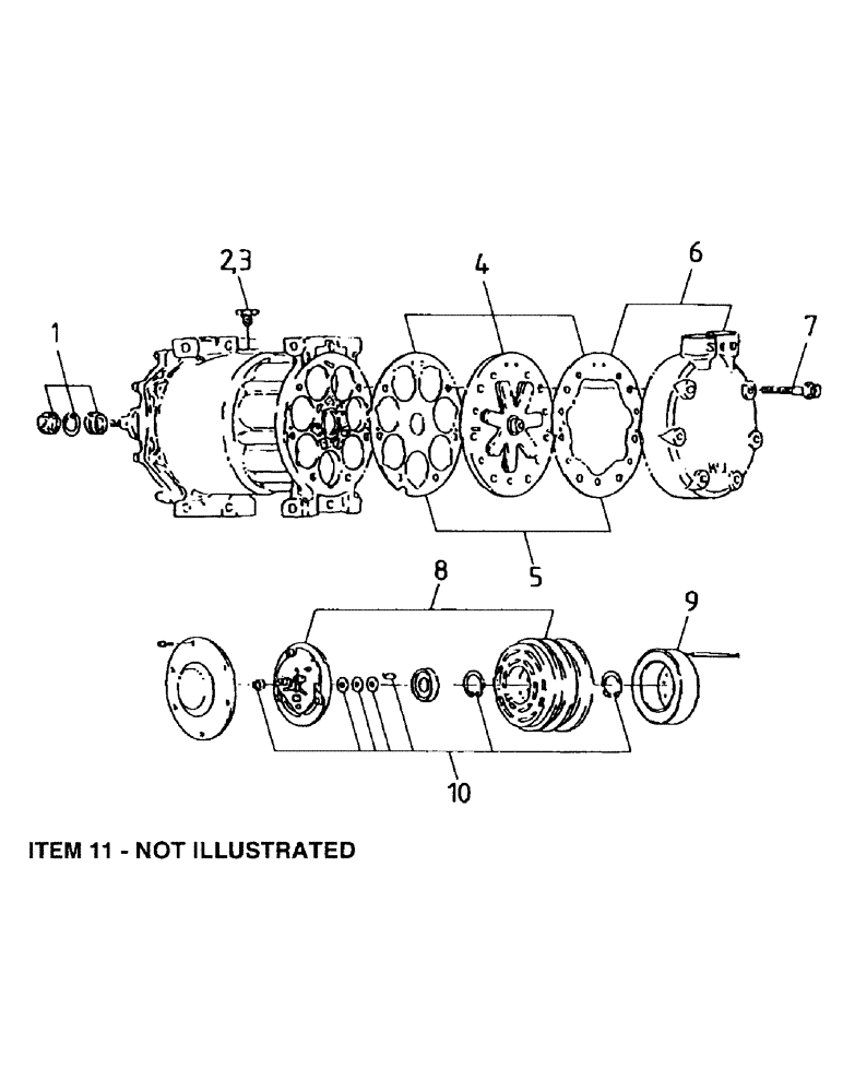 Схема запчастей Case IH 7000 - (A13-08) - AIR CONDITIONER COMPRESSOR Mainframe & Functioning Components