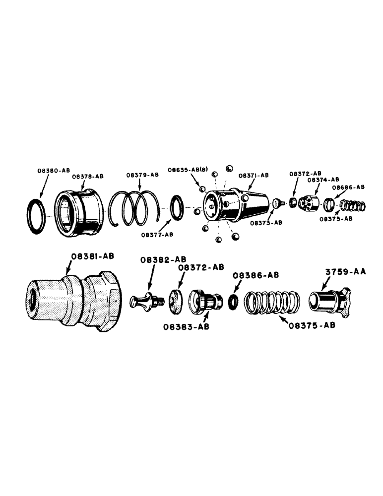 Схема запчастей Case IH VAC11-SERIES - (144) - 3945AA BREAK-AWAY SELF-SEALING COUPLING SOCKET, SEE 4268AA KIT (08) - HYDRAULICS