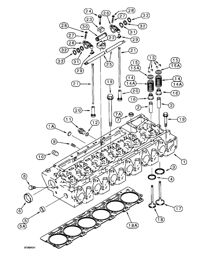 Схема запчастей Case IH 2055 - (2-32) - CYLINDER HEAD AND VALVE MECHANISM (01) - ENGINE