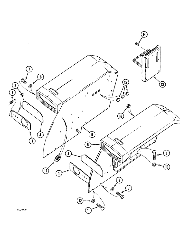 Схема запчастей Case IH 3220 - (9-022) - REAR FENDERS, FLAT TOP (09) - CHASSIS/ATTACHMENTS