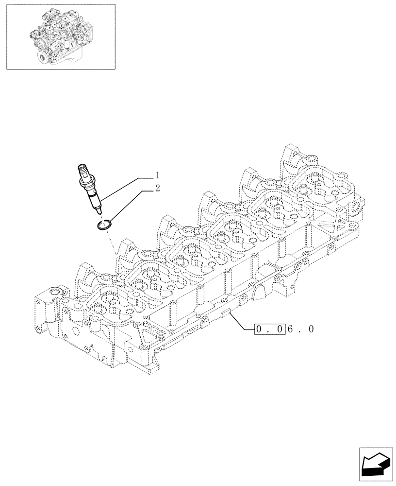 Схема запчастей Case IH PX140 - (0.14.0[02]) - INJECTION EQUIPMENT - INJECTOR (504063695) (02) - ENGINE