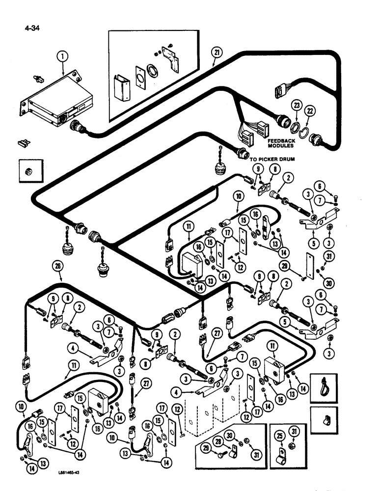 Схема запчастей Case IH 1844 - (4-34) - SYSTEM MONITOR, 1844 COTTON PICKER (06) - ELECTRICAL SYSTEMS