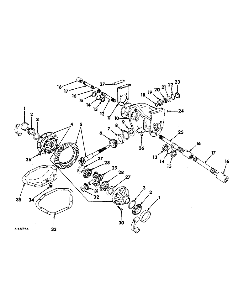 Схема запчастей Case IH 414 - (148) - DIFFERENTIAL (14) - MAIN GEARBOX & DRIVE