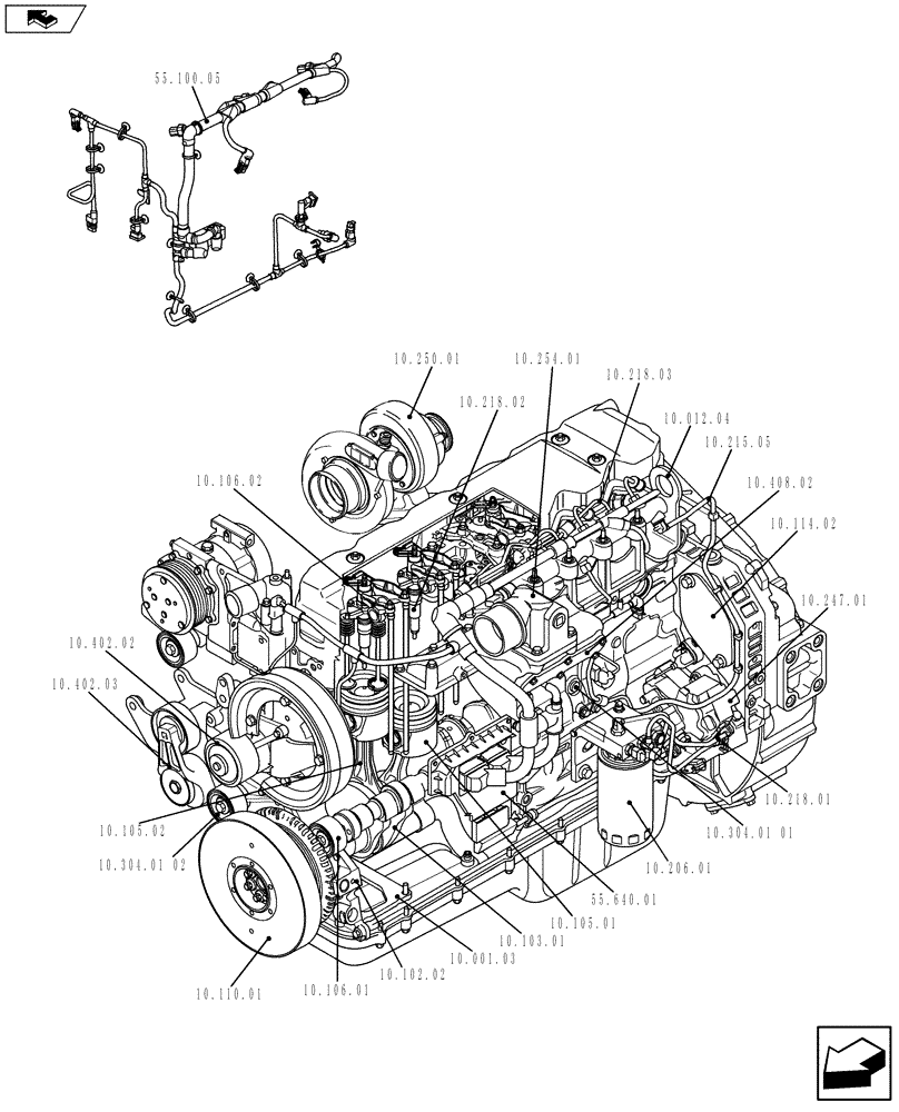 Схема запчастей Case IH P215 - (10.000.01[01]) - ENGINE (504355721) (10) - ENGINE