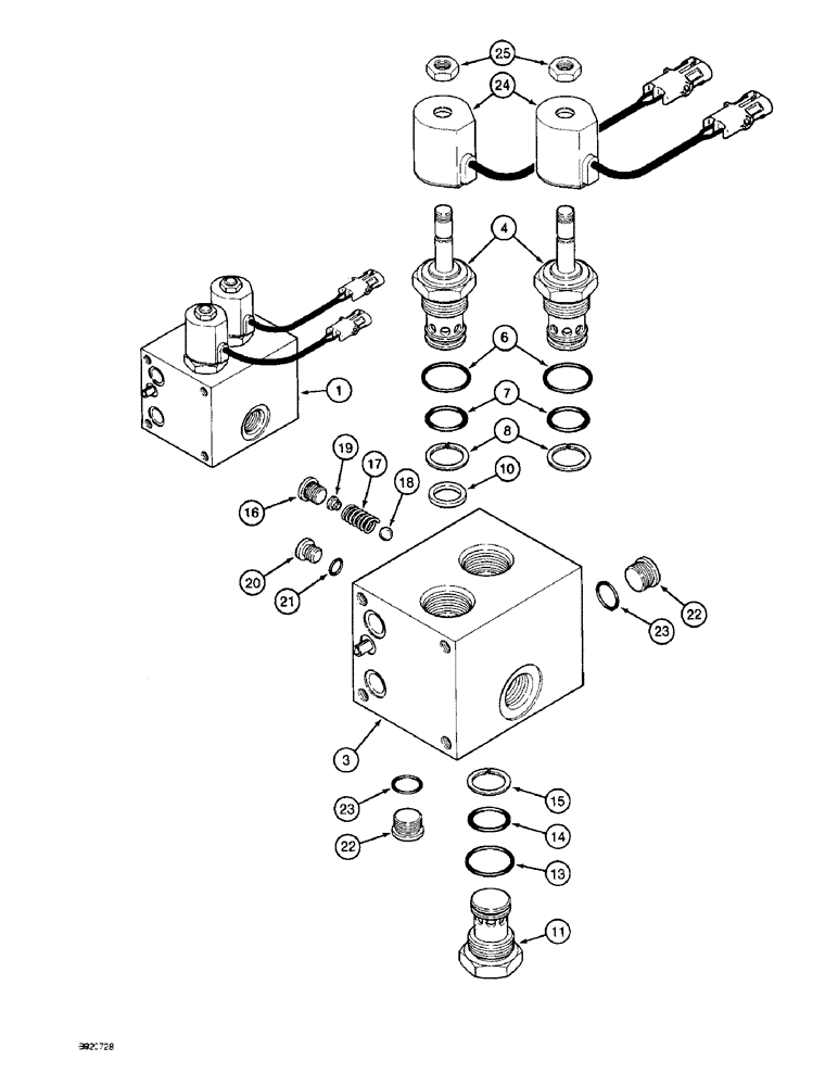 Схема запчастей Case IH 1800 - (8-26) - BASKET LIFT VALVE (07) - HYDRAULICS