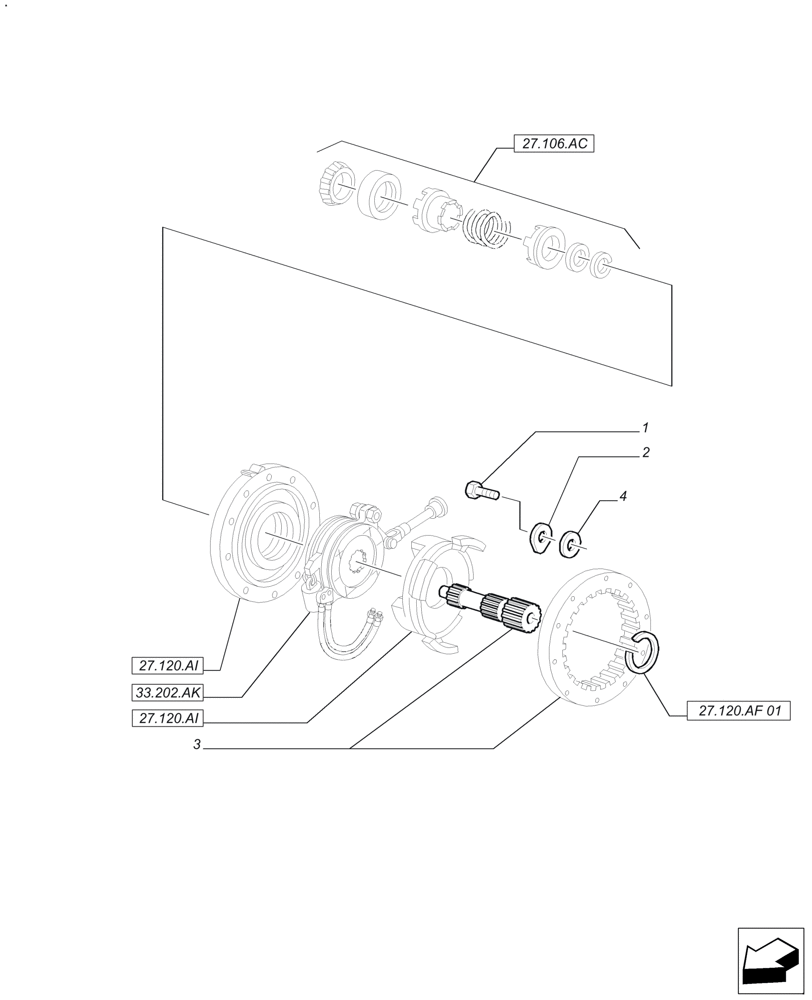 Схема запчастей Case IH FARMALL 125A - (27.120.AF[02]) - SIDE GEAR REDUCTION UNIT (27) - REAR AXLE SYSTEM