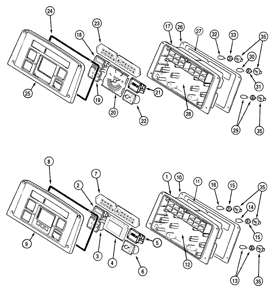 Схема запчастей Case IH MX100C - (04-12) - INSTRUMENT CLUSTER, DELUXE (04) - ELECTRICAL SYSTEMS