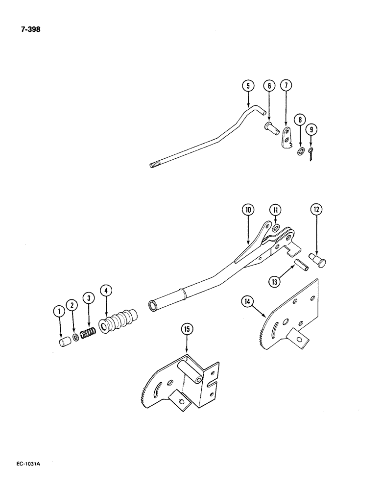 Схема запчастей Case IH 585 - (7-398) - PARK BRAKE HAND LEVER, P.I.N. 18001 AND AFTER (07) - BRAKES