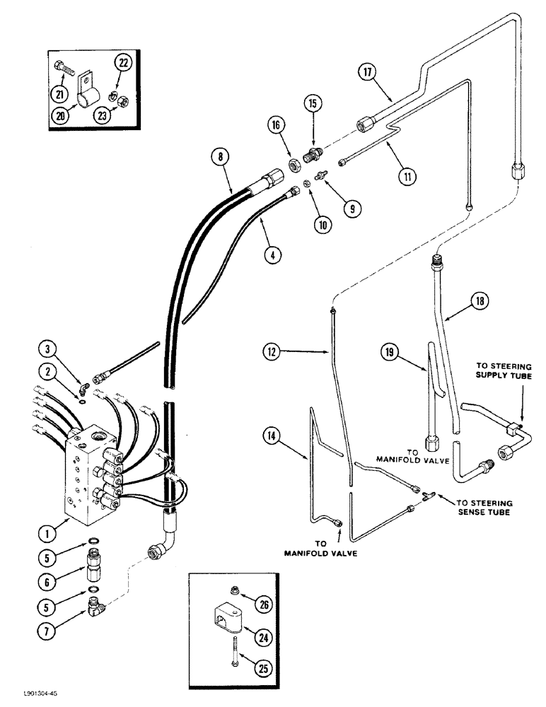 Схема запчастей Case IH 1844 - (8-60) - BASKET MANIFOLD VALVE SUPPLY AND SENSE SYSTEM, 1844 COTTON PICKER PRIOR TO P.I.N. JJC0002560 (07) - HYDRAULICS