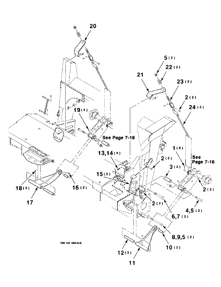 Схема запчастей Case IH 8309 - (7-14) - HEADER FLOTATION ASSEMBLY (58) - ATTACHMENTS/HEADERS