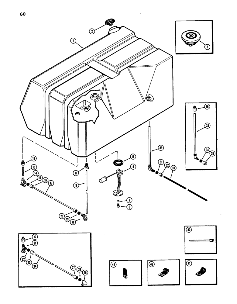 Схема запчастей Case IH 770 - (060) - FUEL TANK & LINES, (267B) DIESEL ENGINE (03) - FUEL SYSTEM