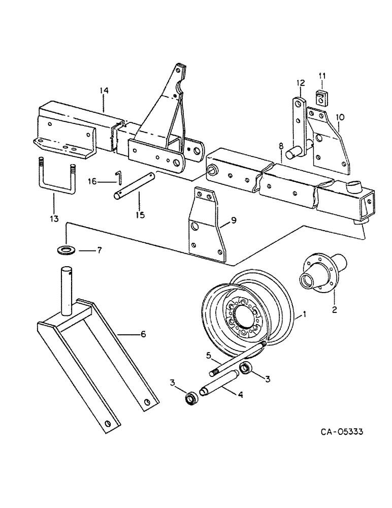 Схема запчастей Case IH 500 - (B-73) - ASSIST WHEELS ATTACHMENT, W/O TRANSPORT ATTACHMENT W/WELDED ASSIST WHEEL TUBE 