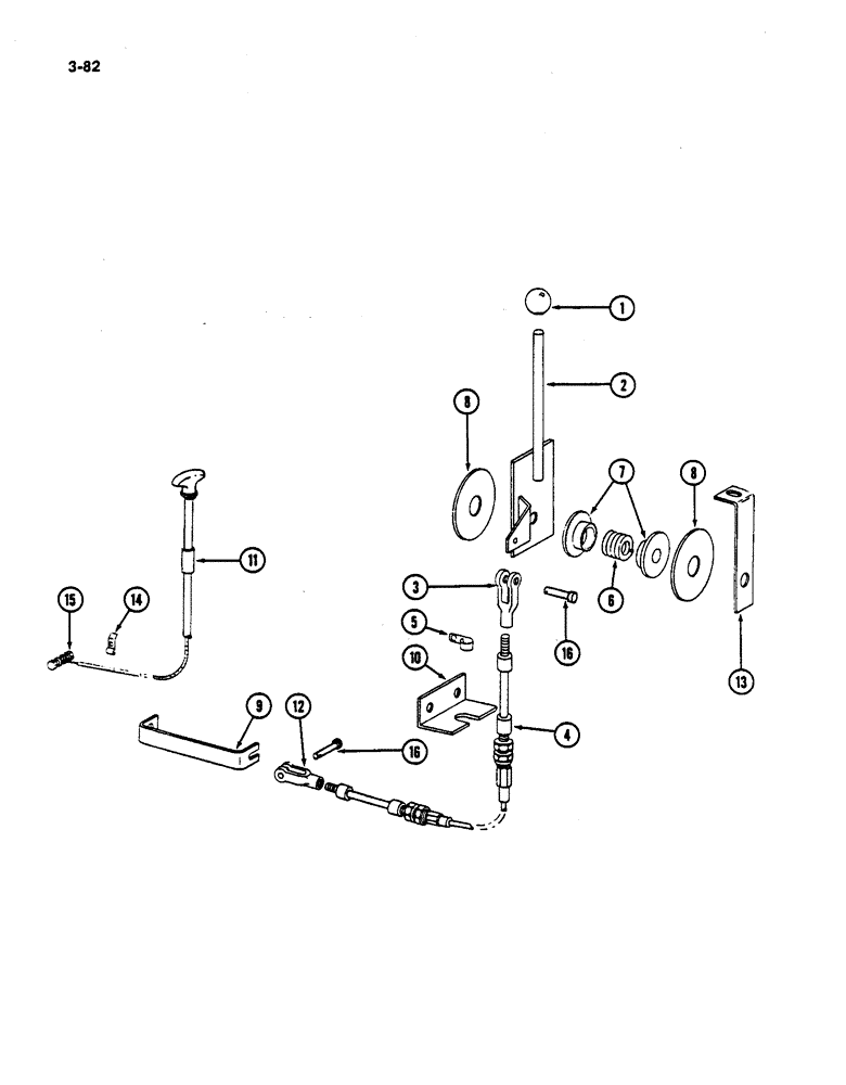 Схема запчастей Case IH 782 - (3-82) - GOVERNOR AND SHUT-OFF CONTROLS, LOW DRUM P.I.N. 507 THRU 681 HIGH DRUM P.I.N. 507 THRU 2124 (02) - FUEL SYSTEM