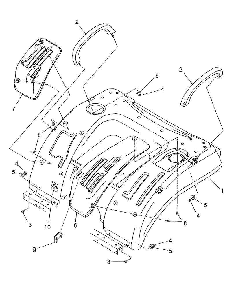 Схема запчастей Case IH DX25E - (08.01) - FENDER (08) - SHEET METAL