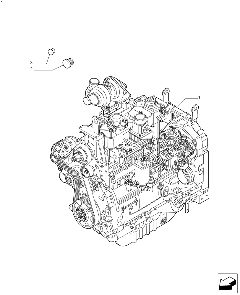 Схема запчастей Case IH FARMALL 125A - (10.001.AD) - ENGINE (10) - ENGINE