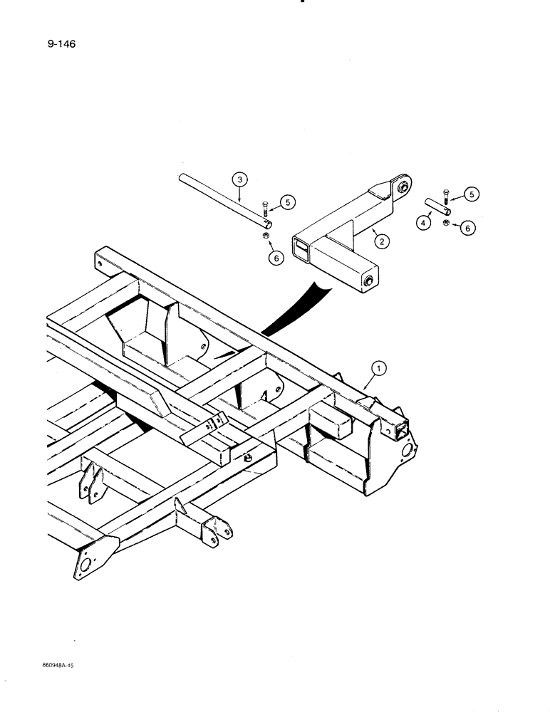 Схема запчастей Case IH 8500 - (9-146) - CART LINK, USED WITH FRAME SECTION NUMBER THREE, 33 FOOT WIDE DRILL (09) - CHASSIS/ATTACHMENTS