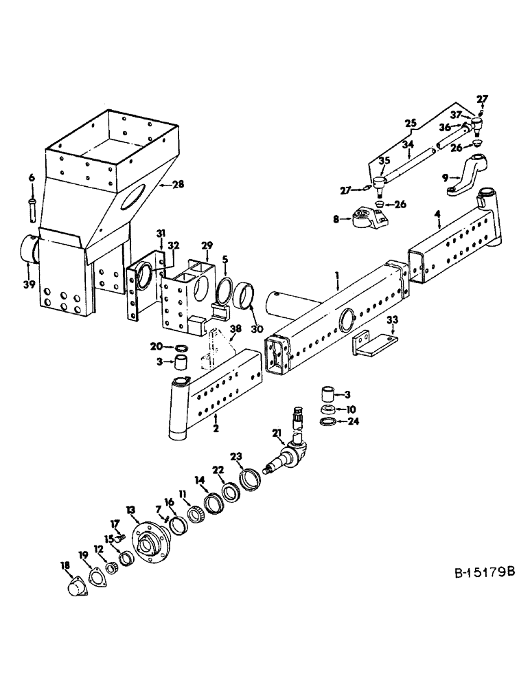 Схема запчастей Case IH 95 - (14-01) - SUSPENSION, GUIDE WHEEL AXLE AND BOLSTER Suspension