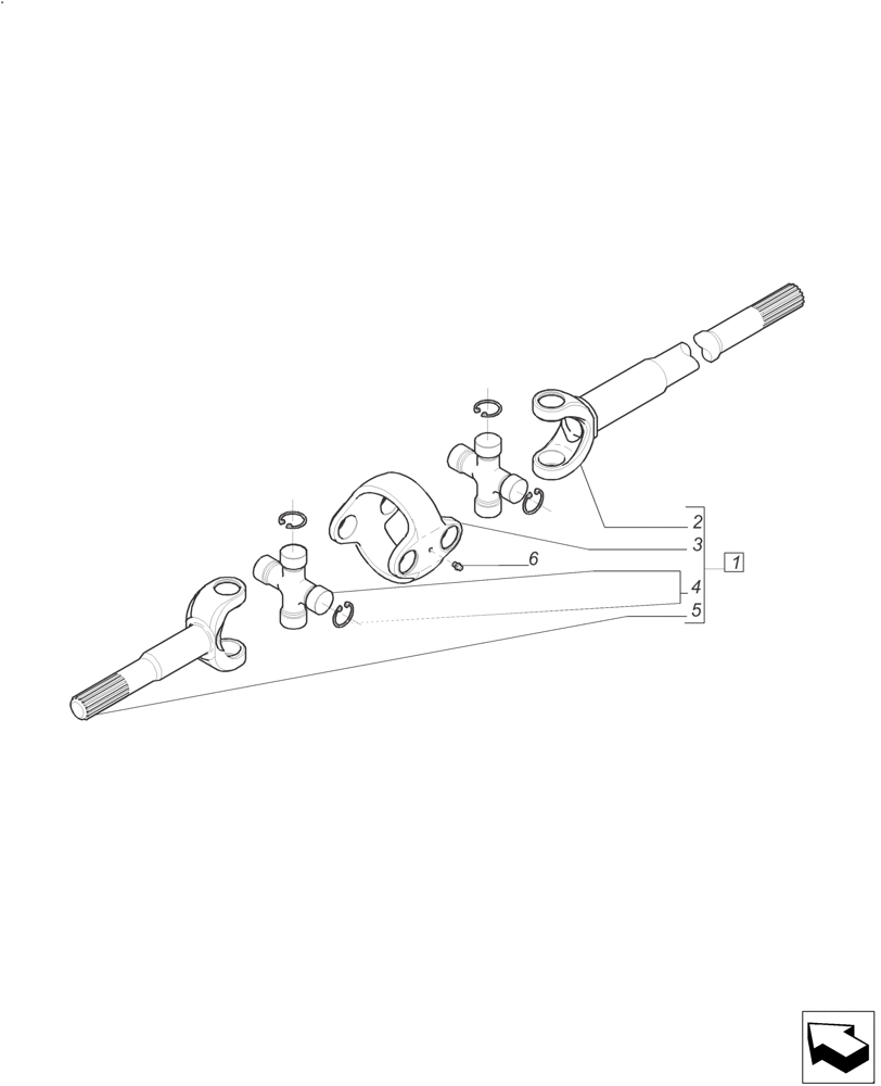 Схема запчастей Case IH FARMALL 120A - (25.108.AA[01]) - DRIVE SHAFT - FRONT AXLE - STANDARD DUTY (108 & 118 HP) (25) - FRONT AXLE SYSTEM