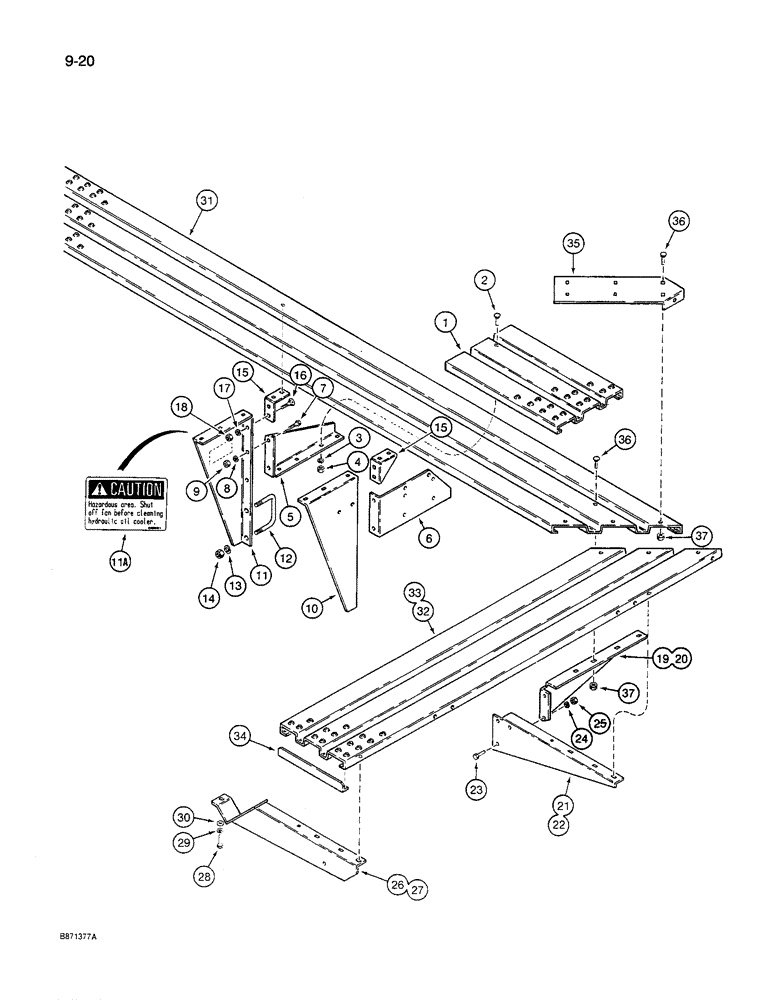 Схема запчастей Case IH 8600 - (9-020) - HOPPER STEPS AND PLATFORM, UNITS WITH SIDE GUARD RAILS (09) - CHASSIS/ATTACHMENTS