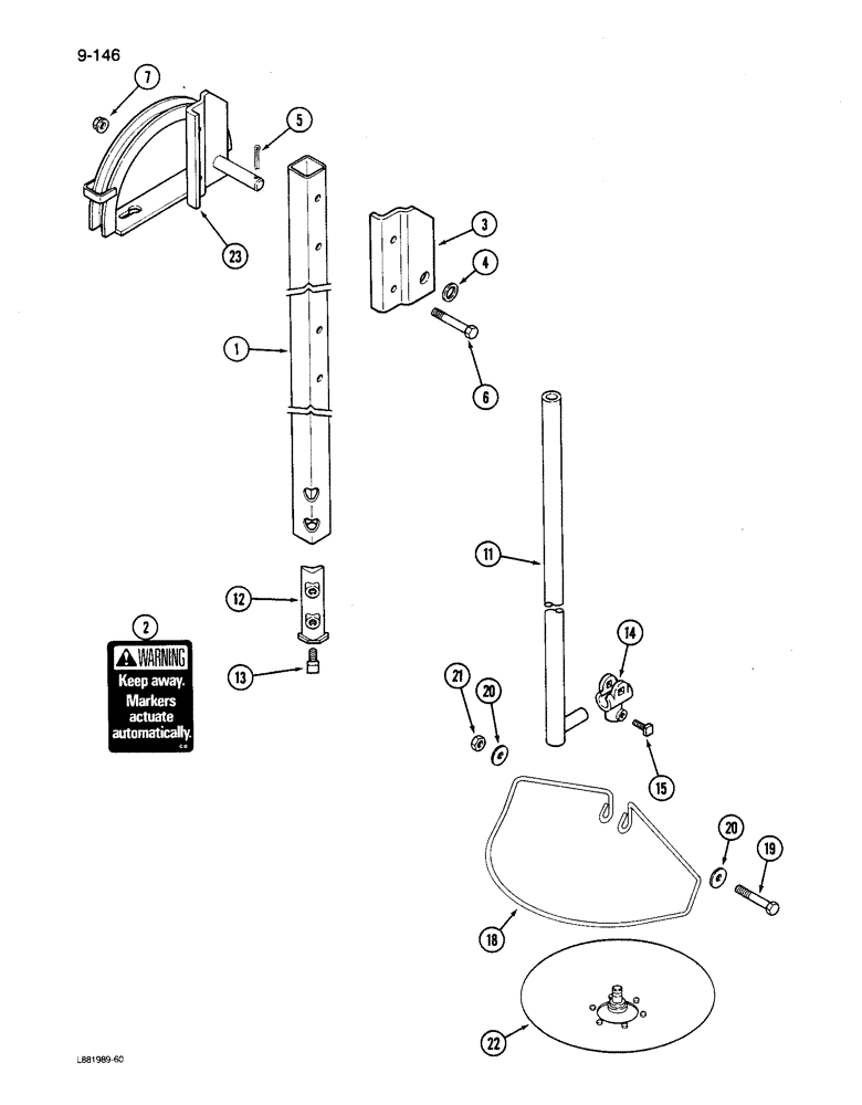 Схема запчастей Case IH 6200 - (9-146) - DISC MARKER, FOLDING (09) - CHASSIS/ATTACHMENTS