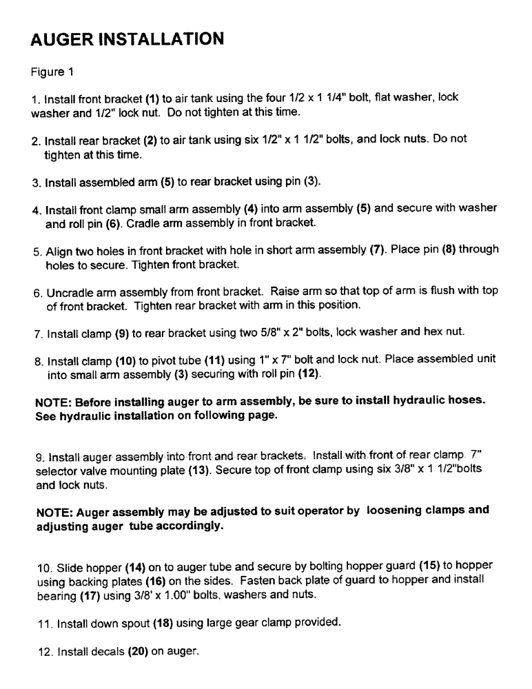 Схема запчастей Case IH 1100 - (A05) - AUGER INSTALLATION 