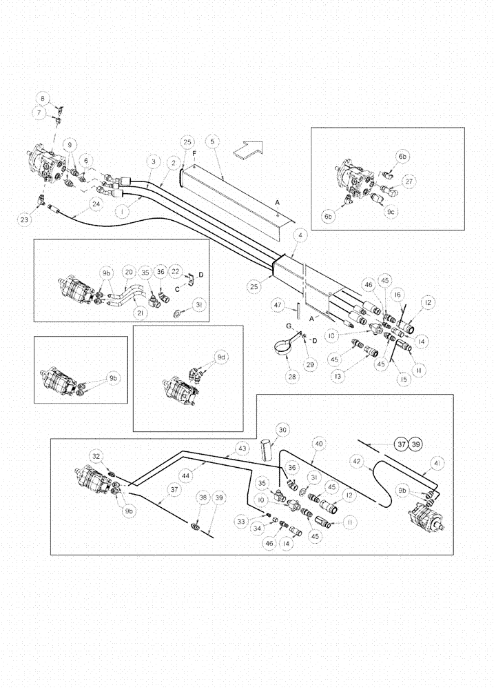 Схема запчастей Case IH 2162 - (09-13) - KNIFE DRIVE HYDRAULICS 