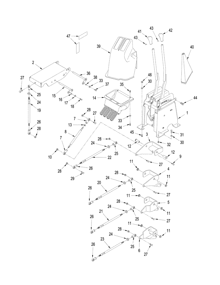 Схема запчастей Case IH STEIGER 335 - (06-02) - TRANSMISSION SHIFT CONTROLS, MANUAL SHIFT TRANSMISSION (06) - POWER TRAIN