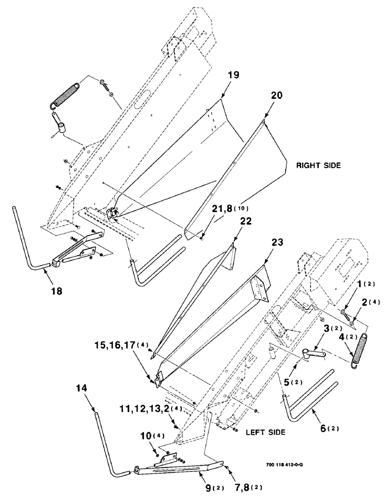 Схема запчастей Case IH 8820 - (7-10) - DIVIDER AND DEFLECTOR ASSEMBLIES, 21 FOOT (09) - CHASSIS