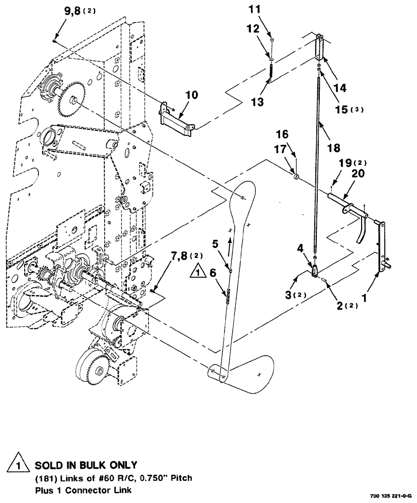 Схема запчастей Case IH RS561 - (02-044) - DE-CLUTCH LINKAGE ASSEMBLY S.N. CFH0156001 THRU CFH0156399 Driveline