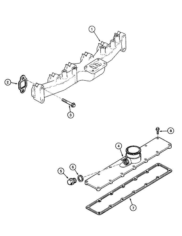 Схема запчастей Case IH 8850 - (10-20) - EXHAUST AND INTAKE MANIFOLDS, SERIAL NUMBER CFH0099165 AND LATER (02) - ENGINE