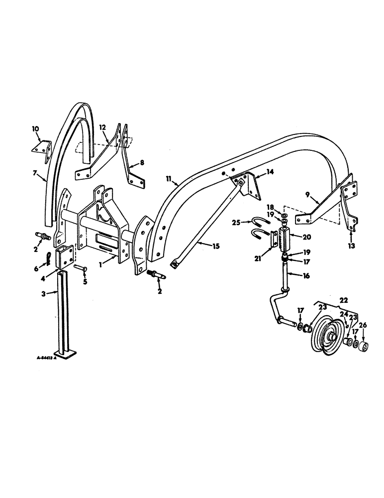 Схема запчастей Case IH 9 - (B-03) - MAIN FRAME, HITCH AND CASTER WHEELS 