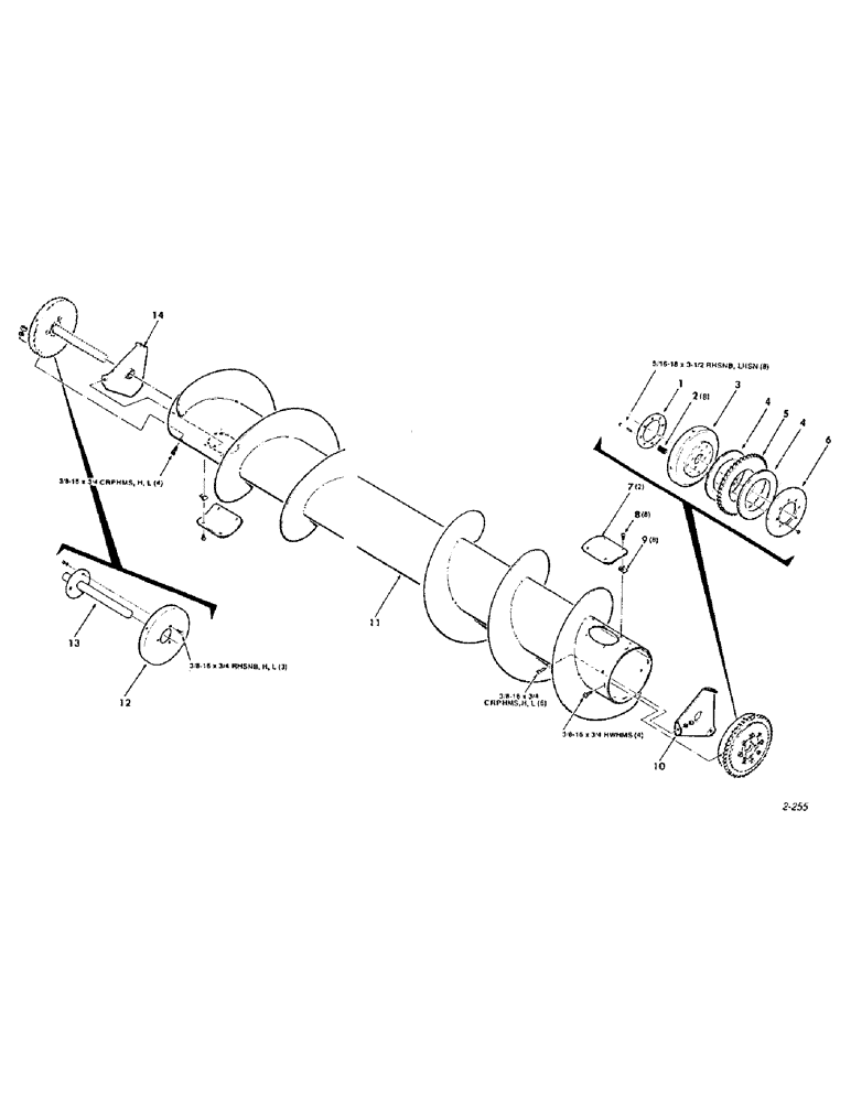 Схема запчастей Case IH 8830 - (38) - AUGER AND CLUTCH ASSEMBLY (58) - ATTACHMENTS/HEADERS