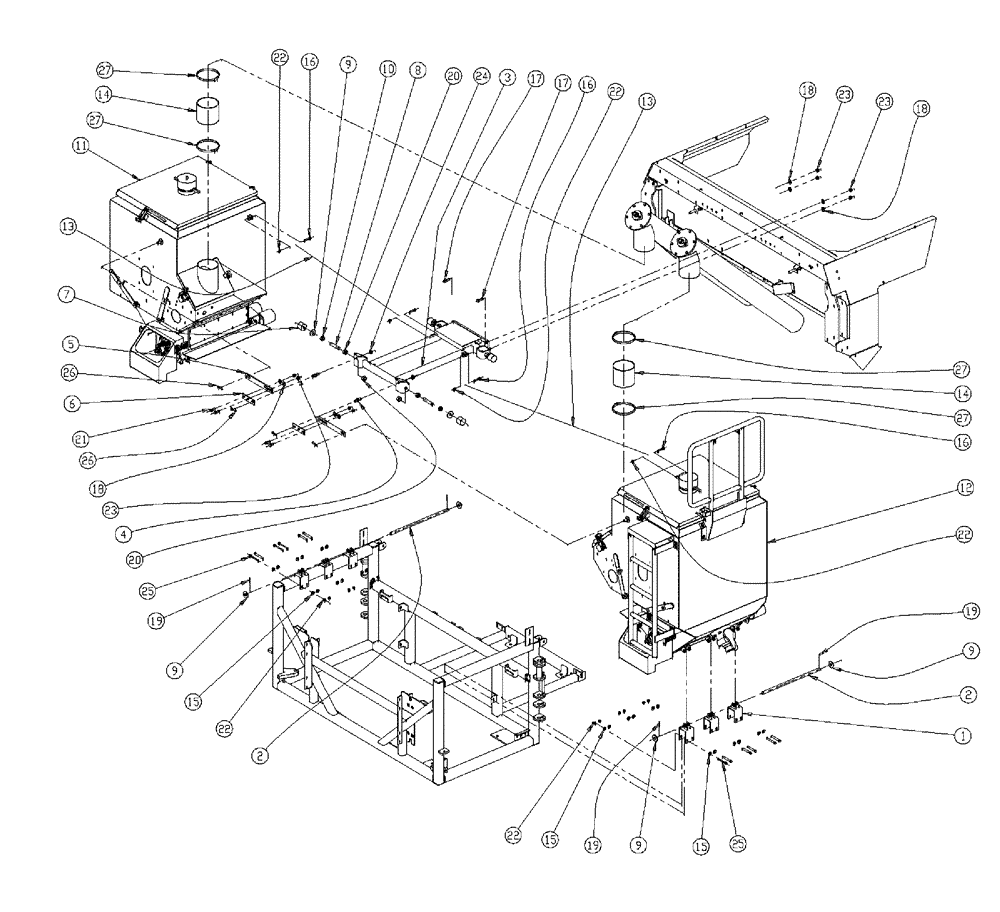 Схема запчастей Case IH 438 - (05-007) - BIN MOUNT GROUP Bin Group