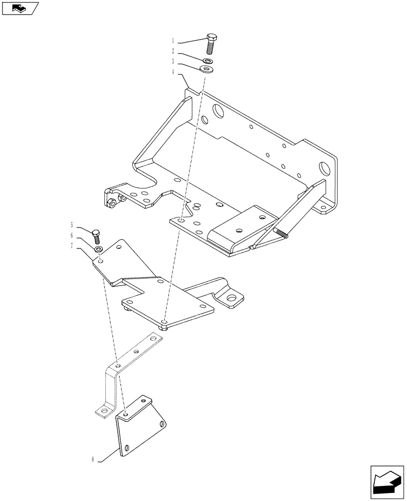 Схема запчастей Case IH PUMA 200 - (33.224.0102[17]) - ABS SYSTEM - PNEUMATIC TRAILER BRAKE - CONTROL VALVE SUPPORT BRACKETS (VAR. 743965) (33) - BRAKES & CONTROLS