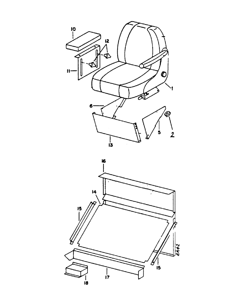 Схема запчастей Case IH 1460 - (13-019) - OPERATORS SEAT (05) - SUPERSTRUCTURE