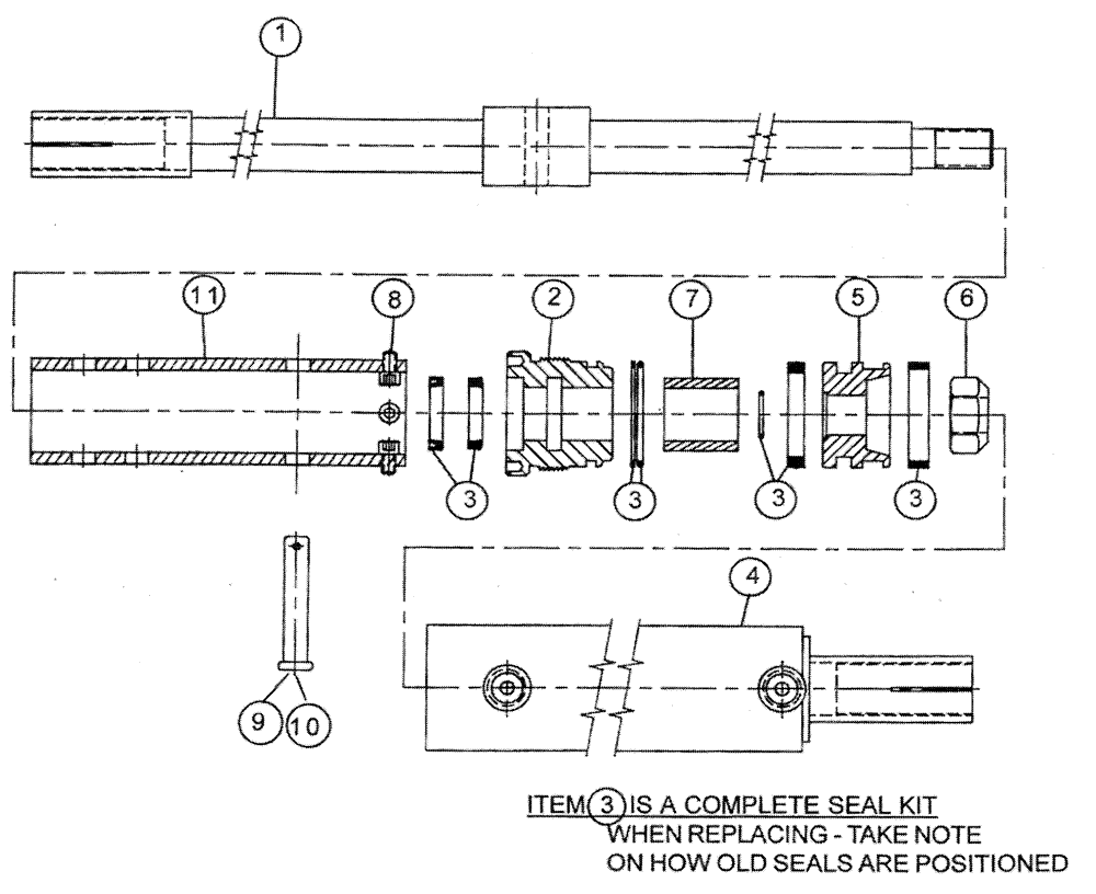 Схема запчастей Case IH PATRIOT XL - (07-010) - HYDRAULIC CYLINDER - TIE ROD Cylinders