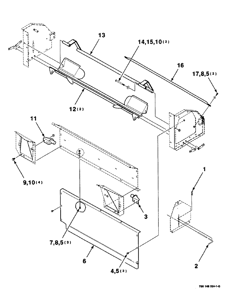 Схема запчастей Case IH RS451 - (7-40) - MESH WRAP ROLLER SUPPORT ASSEMBLY (12) - MAIN FRAME