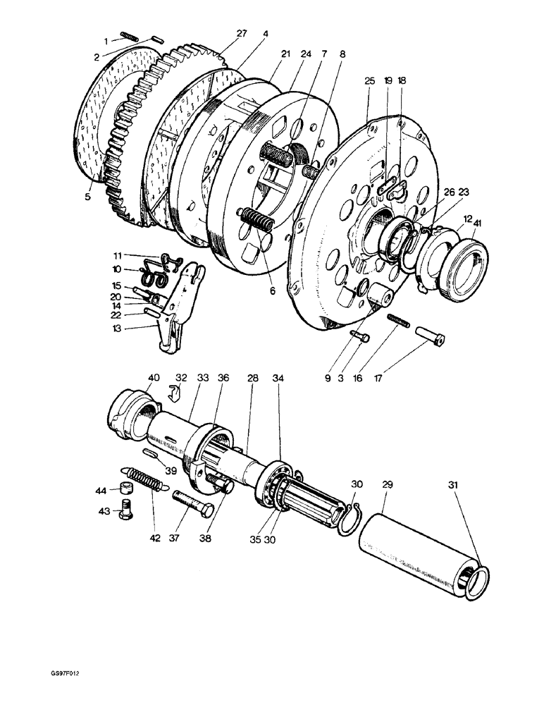 Схема запчастей Case IH 885 - (6-10) - DOUBLE CLUTCH, BORG AND BECK (06) - POWER TRAIN