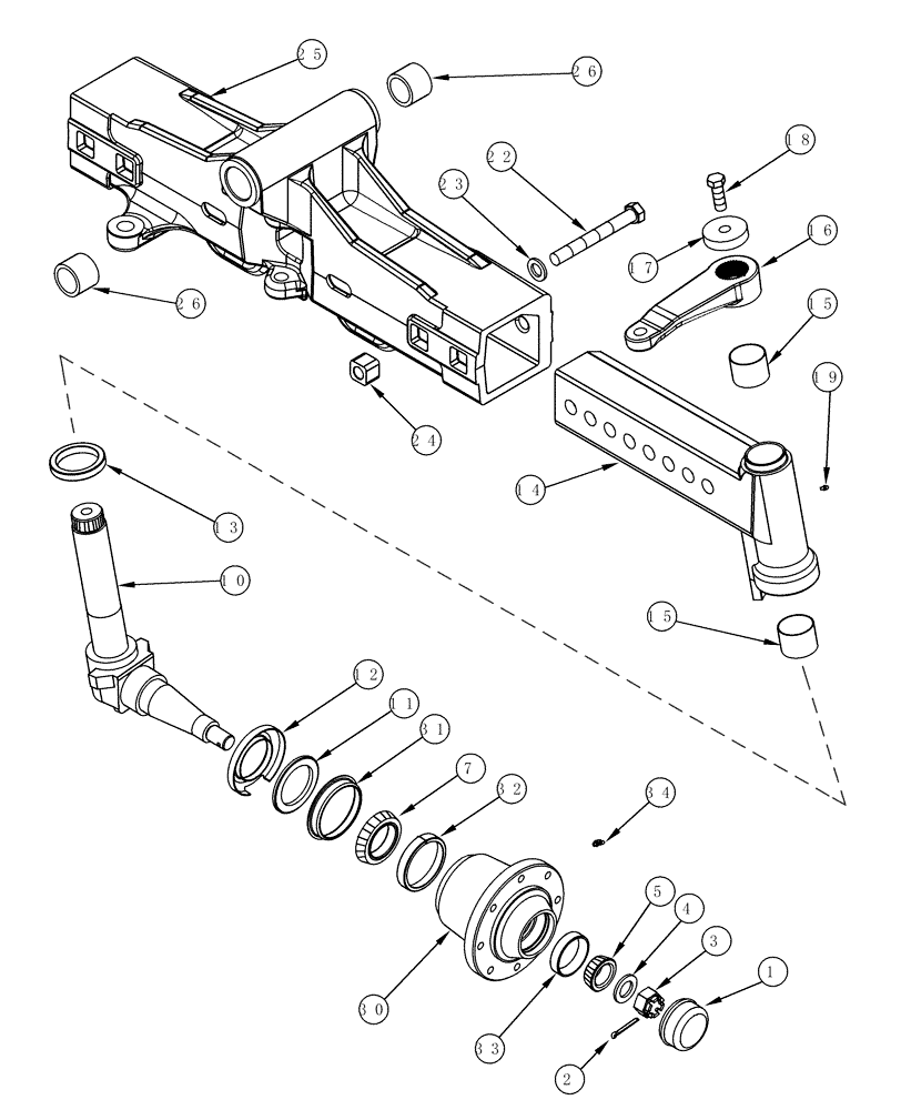 Схема запчастей Case IH MX200 - (05-09) - AXLE, ADJUSTABLE FRONT, MX180, MX200, MX220, N.A. ONLY (05) - STEERING