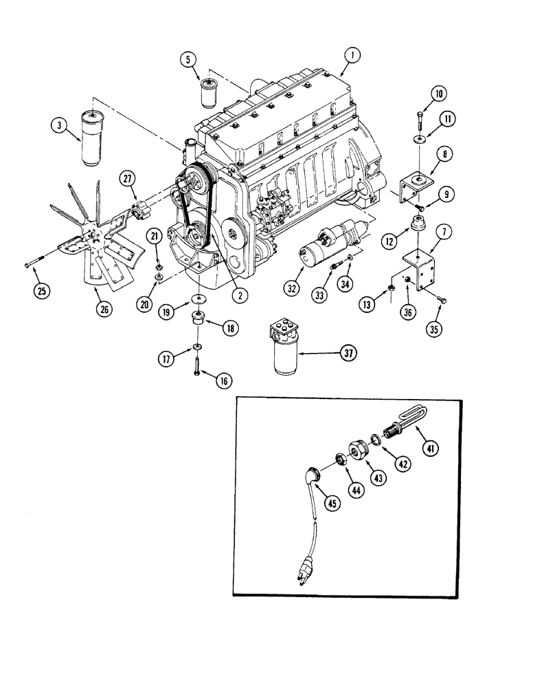 Схема запчастей Case IH 9260 - (2-026) - ENGINE MOUNTING, 9250 AND 9260 TRACTORS (02) - ENGINE