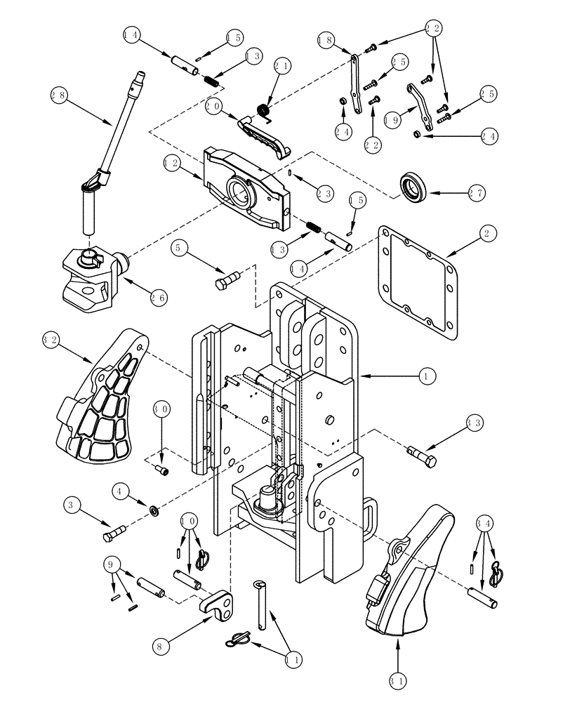 Схема запчастей Case IH MX180 - (09-62) - TRAILER HITCH MANUAL PIN, FRANCE ONLY (09) - CHASSIS/ATTACHMENTS