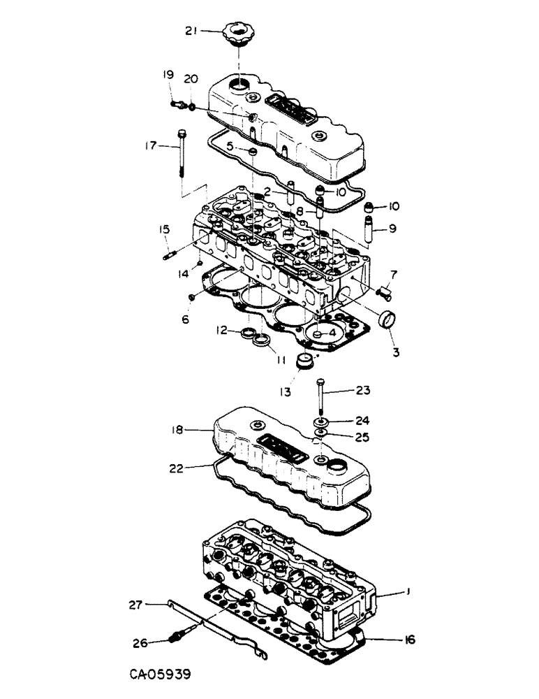 Схема запчастей Case IH 4150 - (12-21) - POWER, CYLINDER HEAD, ISUZU ENGINE (04) - Drive Train