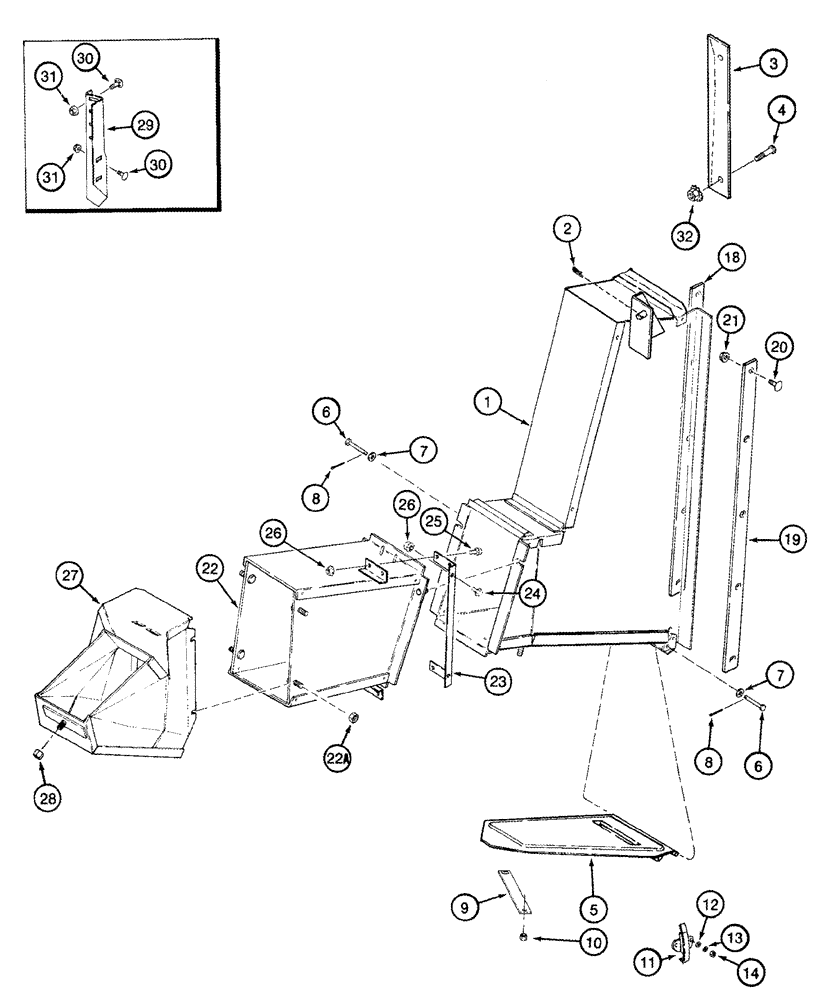 Схема запчастей Case IH 2555 - (09C-04) - DRUM OUTLETS - FRONT - 5 ROW WIDE, NO. 2 (15) - HANDLING SYSTEM